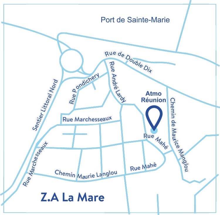 Plan d'acc&egrave;s Atmo R&eacute;union &agrave; La Mare, Sainte-Marie